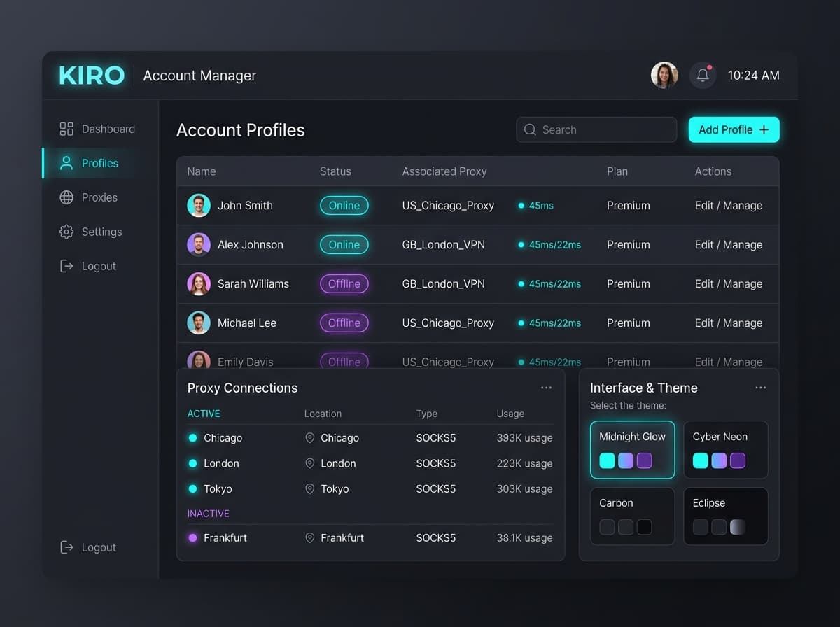 Screenshot of Kiro Account Manager project